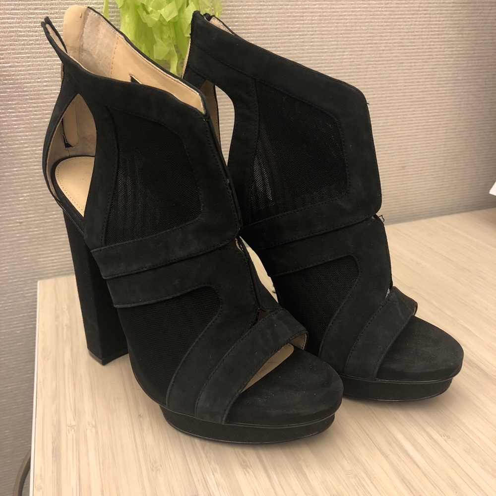 Calvin Klein high heel open toe bootie